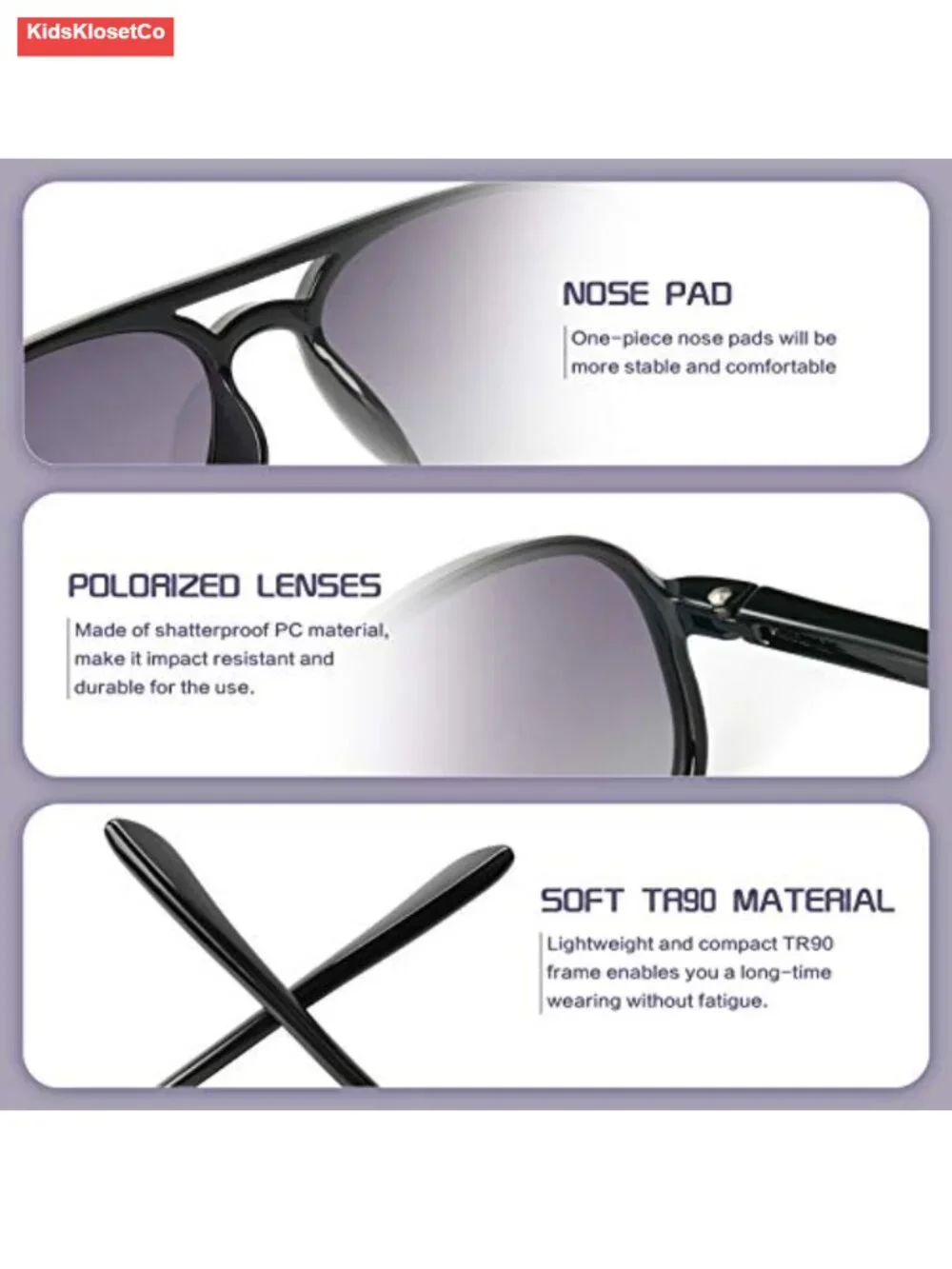 Kids Polarized Sunglasses for Girls Boys Aviator Toddler UV400 Protection